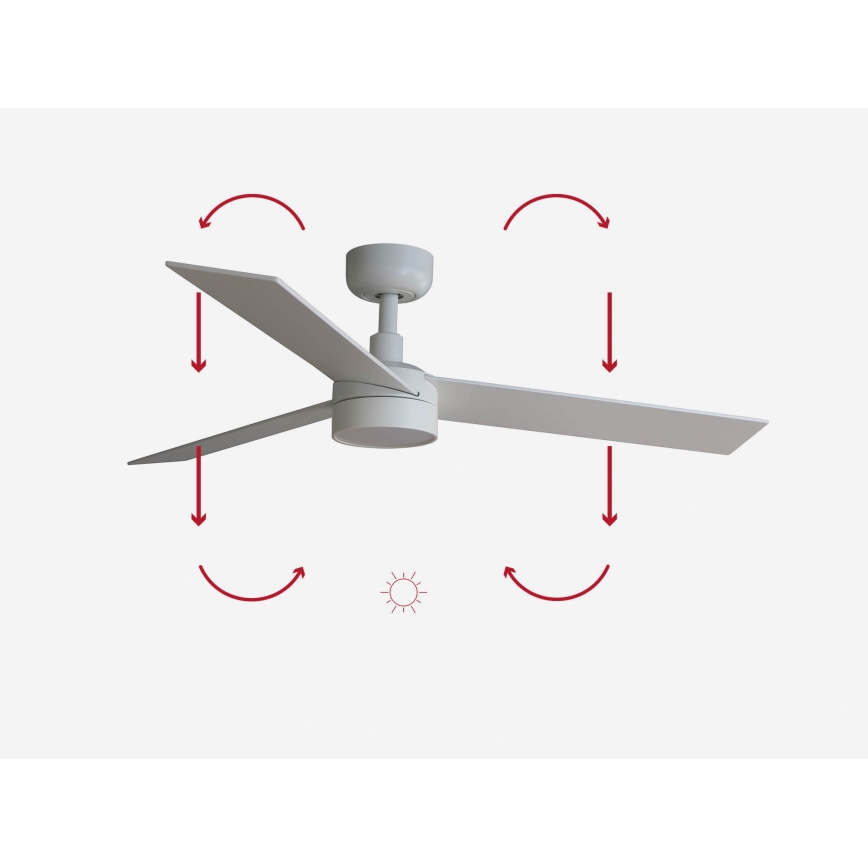 FARO 34295-1TW - Ventilador de techo LED regulable RUDDER S LED/18W/230V 2700/4000/6500K diá. 106 cm blanco + control remoto
