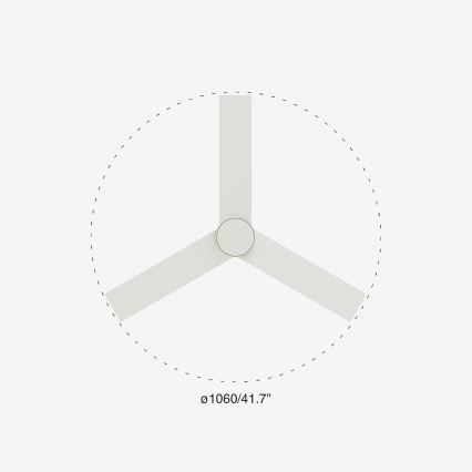 FARO 34295-1TW - Ventilador de techo LED regulable RUDDER S LED/18W/230V 2700/4000/6500K diá. 106 cm blanco + control remoto