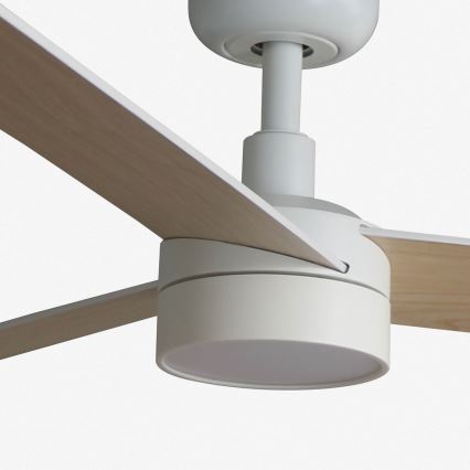FARO 34295WT-1TW - Ventilador de techo LED regulable RUDDER S LED/18W/230V 2700/4350/6000K blanco/beige diá. 106 cm Wi-Fi Tuya + control remoto