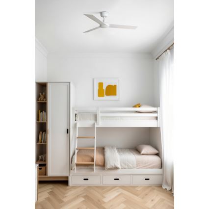 FARO 34295WT - Ventilador de techo RUDDER S blanco/beige diá. 106 cm Wi-Fi Tuya + control remoto