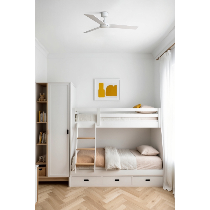 FARO 34295WT - Ventilador de techo RUDDER S blanco/beige diá. 106 cm Wi-Fi Tuya + control remoto