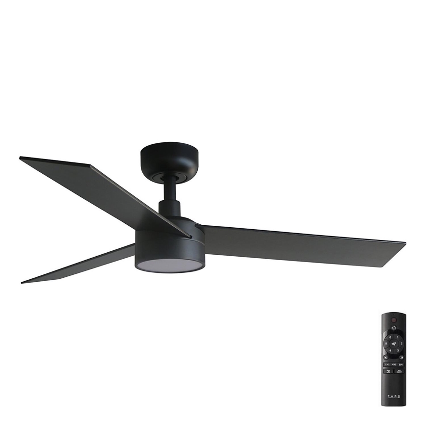 FARO 34296-1TW - Ventilador de techo LED regulable RUDDER S LED/18W/230V 2700/4000/6500K diá. 106 cm negro + control remoto