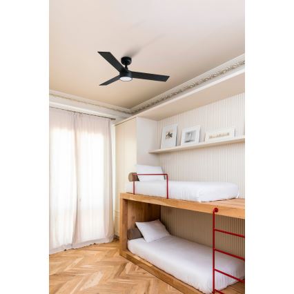 FARO 34296-1TW - Ventilador de techo LED regulable RUDDER S LED/18W/230V 2700/4000/6500K diá. 106 cm negro + control remoto