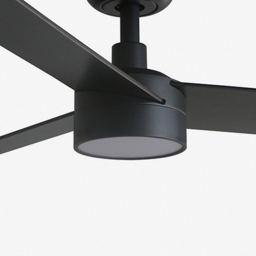 FARO 34296WT-1TW - Ventilador de techo LED regulable RUDDER S LED/18W/230V 2700/4350/6000K negro/marrón diá. 106 cm Wi-Fi Tuya + control remoto