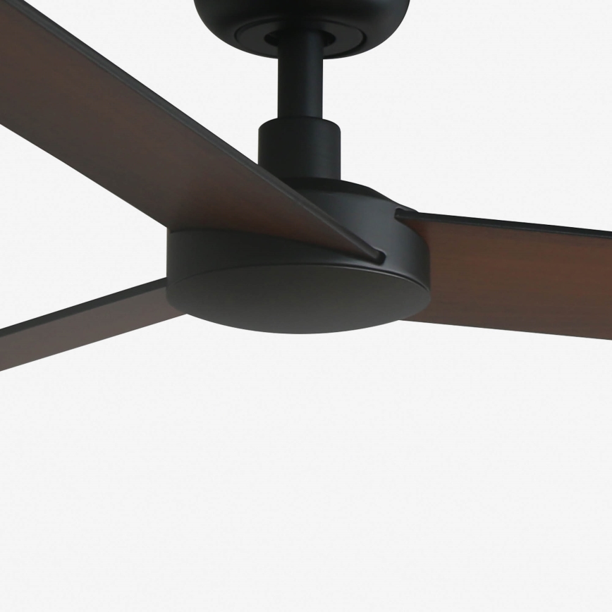 FARO 34296WT - Ventilador de techo RUDDER S negro/marrón diá. 106 cm Wi-Fi Tuya + control remoto
