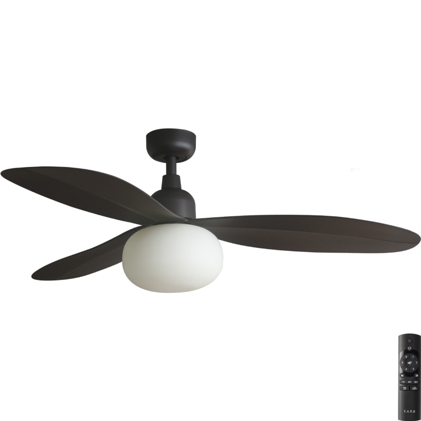 FARO 34301-11L - Ventilador de techo PALMA 1xE27/15W/230V marrón diá. 129 cm IP44 + control remoto