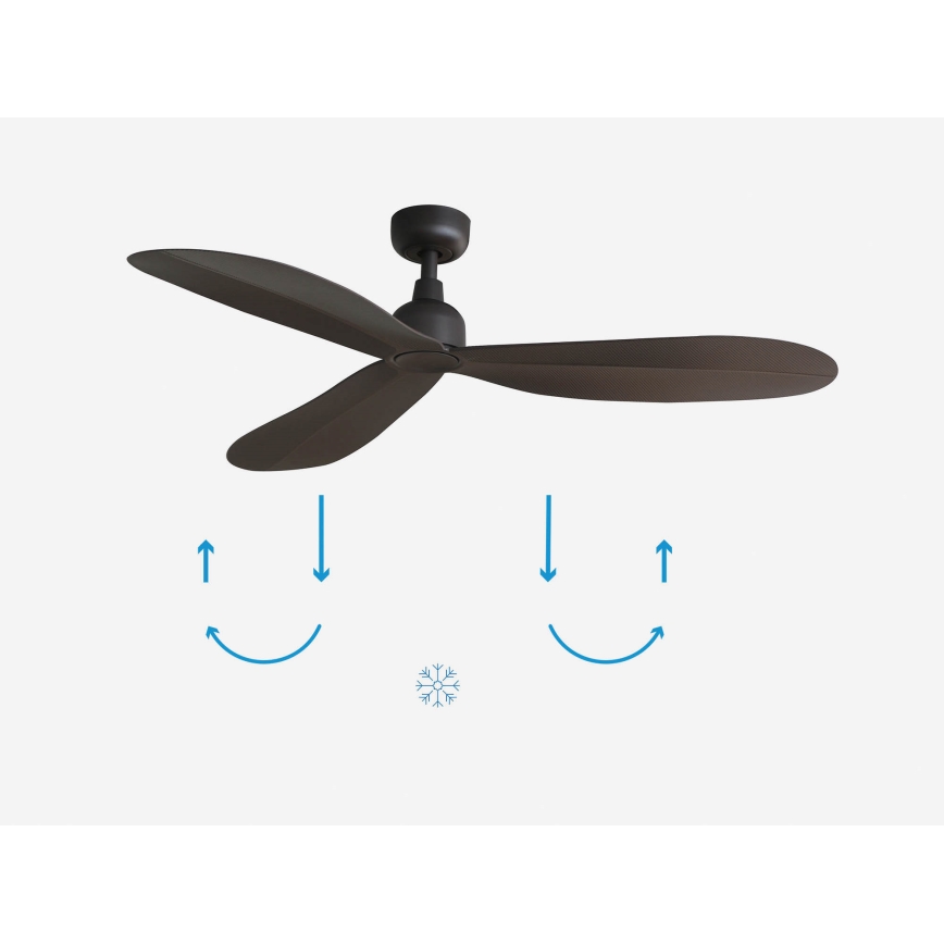 FARO 34301 - Ventilador de techo PALMA marrón diá. 129 cm IP44 + control remoto