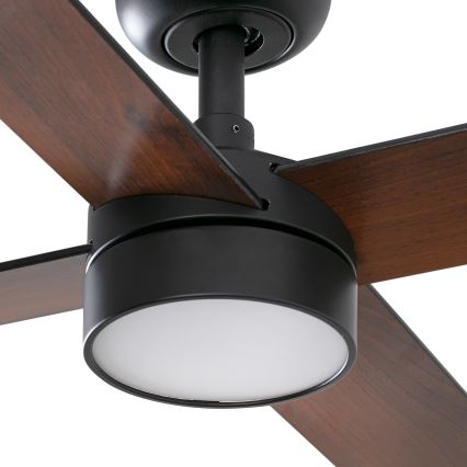 FARO 34356-1TW - Ventilador de techo LED regulable RUDDER L LED/20W/230V negro/marrón diá. 132 cm + control remoto