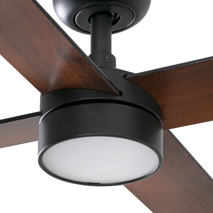 FARO 34356-1TW - Ventilador de techo LED regulable RUDDER L LED/20W/230V negro/marrón diá. 132 cm + control remoto