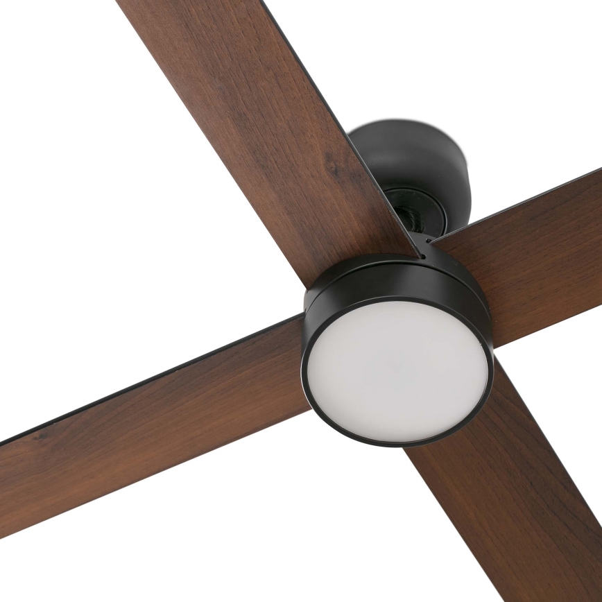 FARO 34356-1TW - Ventilador de techo LED regulable RUDDER L LED/20W/230V negro/marrón diá. 132 cm + control remoto