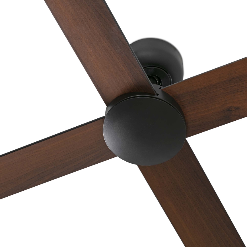 FARO 34356WT - Ventilador de techo RUDDER L marrón/negro diá. 132 cm Wi-Fi Tuya + control remoto