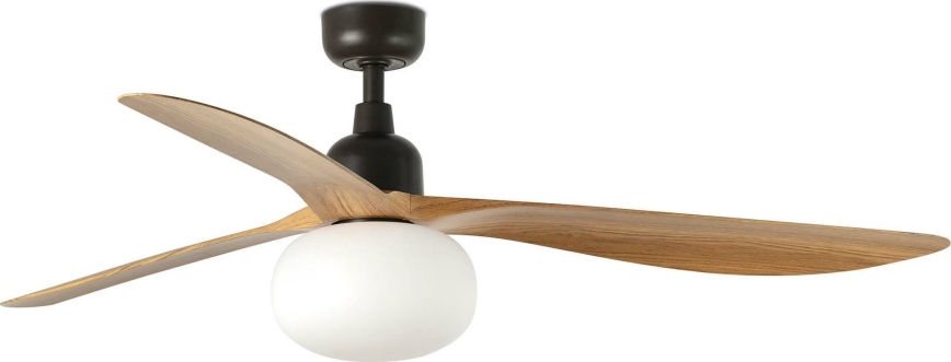 FARO 34360WT-11L - Ventilador de techo OUTWOOD L 1xE27/15W/230V marrón/negro diá. 150 cm Wi-Fi Tuya IP44 + control remoto