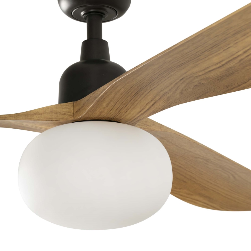 FARO 34360WT-11L - Ventilador de techo OUTWOOD L 1xE27/15W/230V marrón/negro diá. 150 cm Wi-Fi Tuya IP44 + control remoto