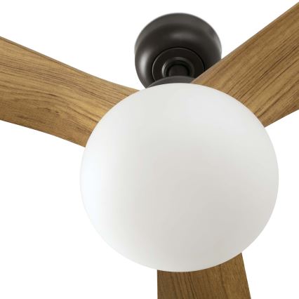 FARO 34360WT-11L - Ventilador de techo OUTWOOD L 1xE27/15W/230V marrón/negro diá. 150 cm Wi-Fi Tuya IP44 + control remoto