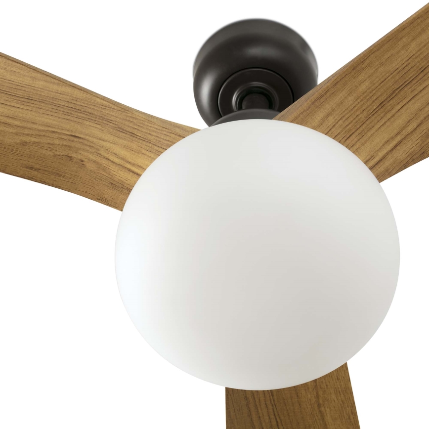 FARO 34360WT-11L - Ventilador de techo OUTWOOD L 1xE27/15W/230V marrón/negro diá. 150 cm Wi-Fi Tuya IP44 + control remoto