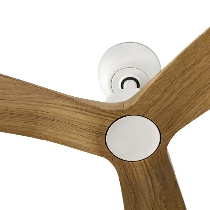 FARO 34361 - Ventilador de techo OUTWOOD L marrón/blanco diá. 150 cm IP44 + control remoto