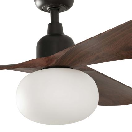 FARO 34362WT-11L - Ventilador de techo OUTWOOD L 1xE27/15W/230V marrón/negro diá. 150 cm Wi-Fi Tuya IP44 + control remoto