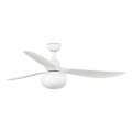 FARO 34363WT-11L - Ventilador de techo OUTWOOD L 1xE27/15W/230V blanco diámetro 150 cm Wi-Fi Tuya IP44 + mando a distancia