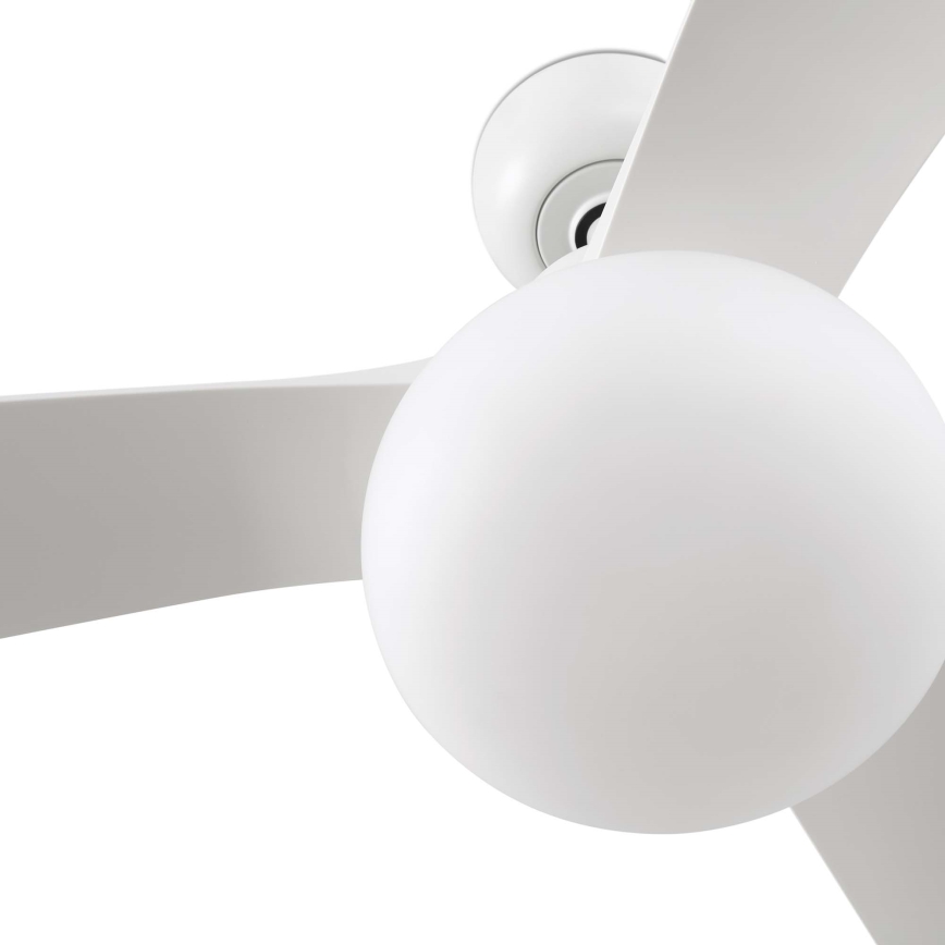 FARO 34363WT-11L - Ventilador de techo OUTWOOD L 1xE27/15W/230V blanco diámetro 150 cm Wi-Fi Tuya IP44 + mando a distancia