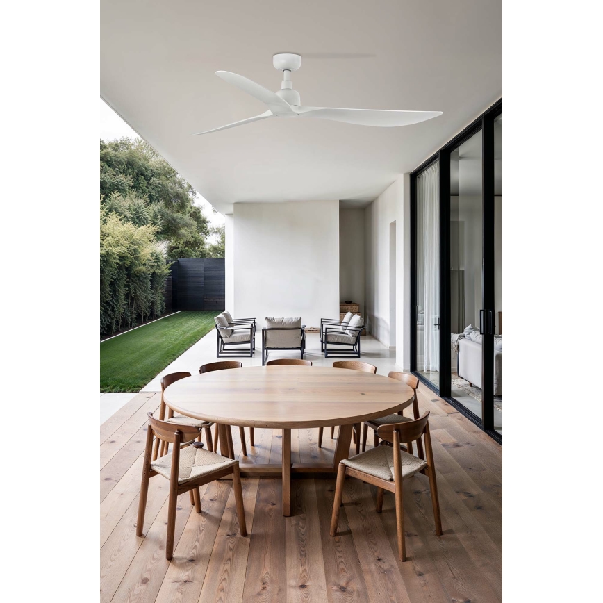 FARO 34363WT - Ventilador de techo OUTWOOD L blanco diá. 150 cm Wi-Fi Tuya IP44 + control remoto