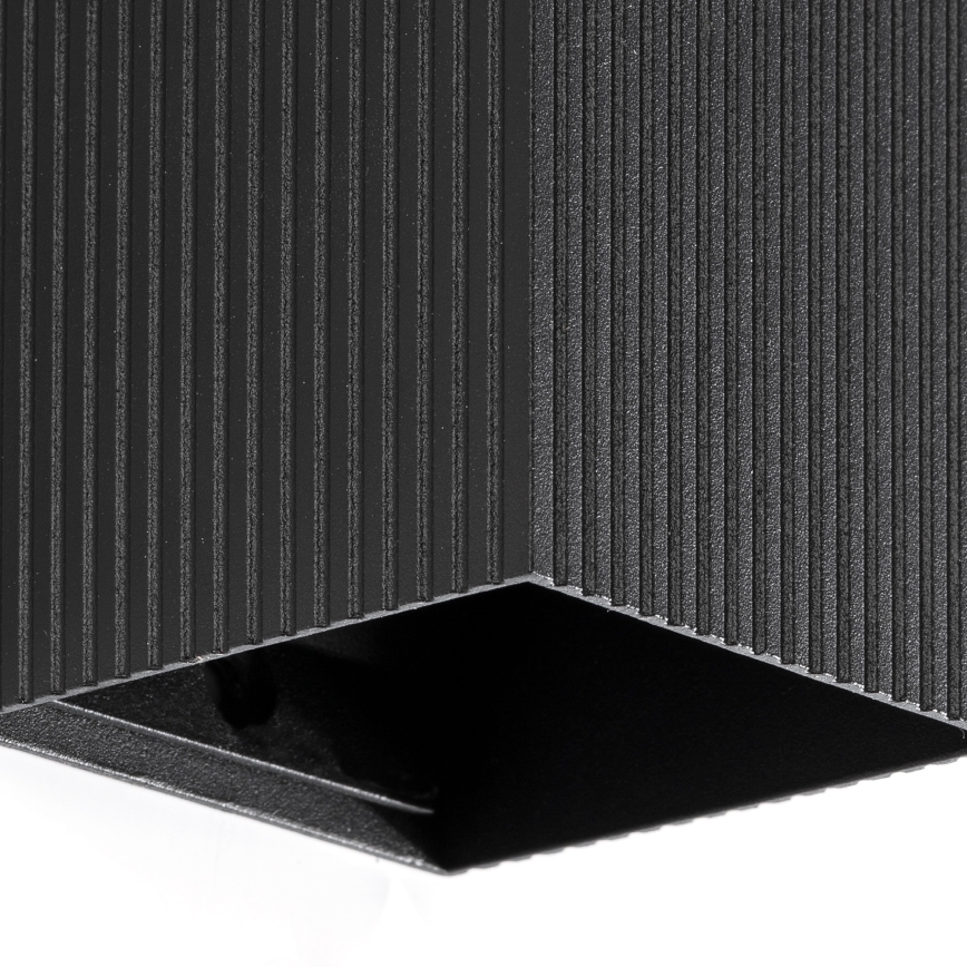 FARO 40535 - Aplique SOLE 1xGU10/8W/230V negro festoneado cuadrado