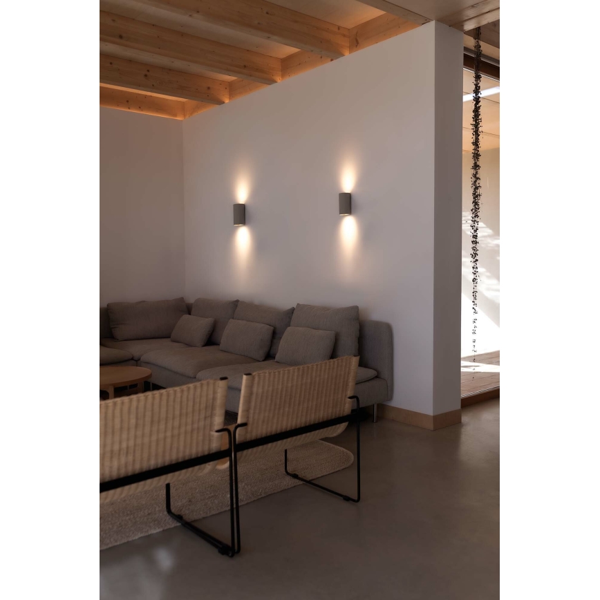 FARO 40540 - Aplique SOLE 2xGU10/8W/230V gris redondeado