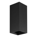 FARO 40566 - Aplique SOLE 2xGU10/8W/230V negro festoneado cuadrado