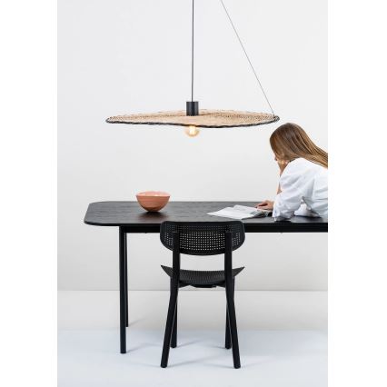 FARO 68590-70 - Lámpara colgante COSTAS 1xE27/15W/230V diá. 100 cm negro/ratán