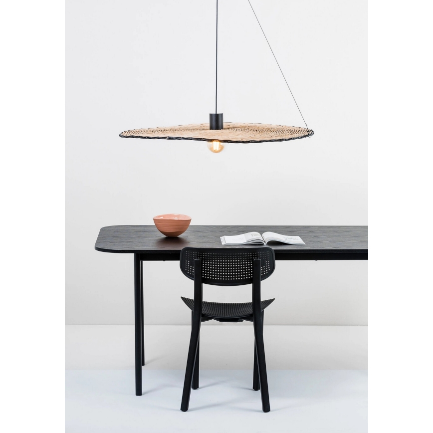 FARO 68590-70 - Lámpara colgante COSTAS 1xE27/15W/230V diá. 100 cm negro/ratán