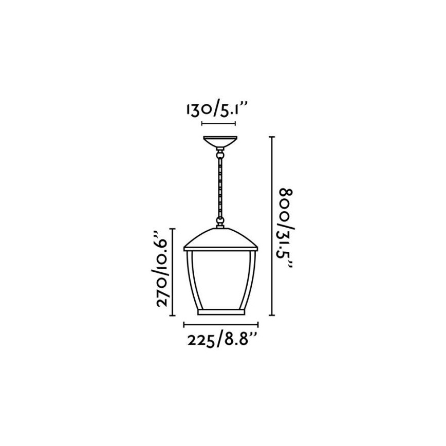 FARO 75002 - Lámpara colgante para exterior WILMA 1xE27/100W/230V IP44