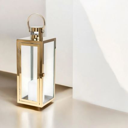 Farol decorativo dorado 38 cm
