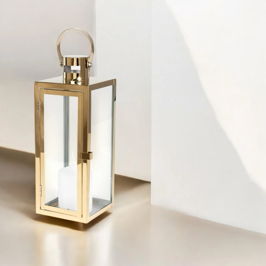 Farol decorativo dorado 38 cm
