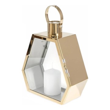 Farol decorativo dorado de 34 cm