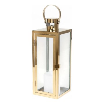 Farol decorativo dorado de 63 cm