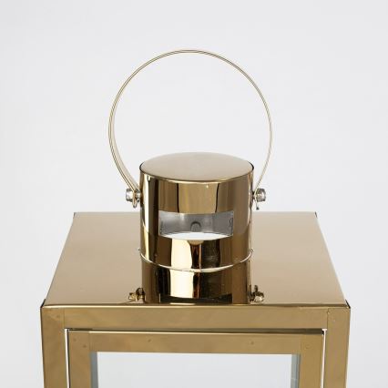Farol decorativo dorado de 63 cm