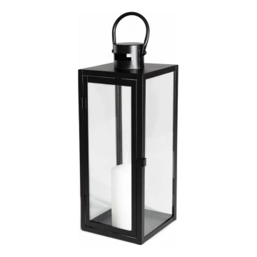 Farol decorativo negro de 63 cm