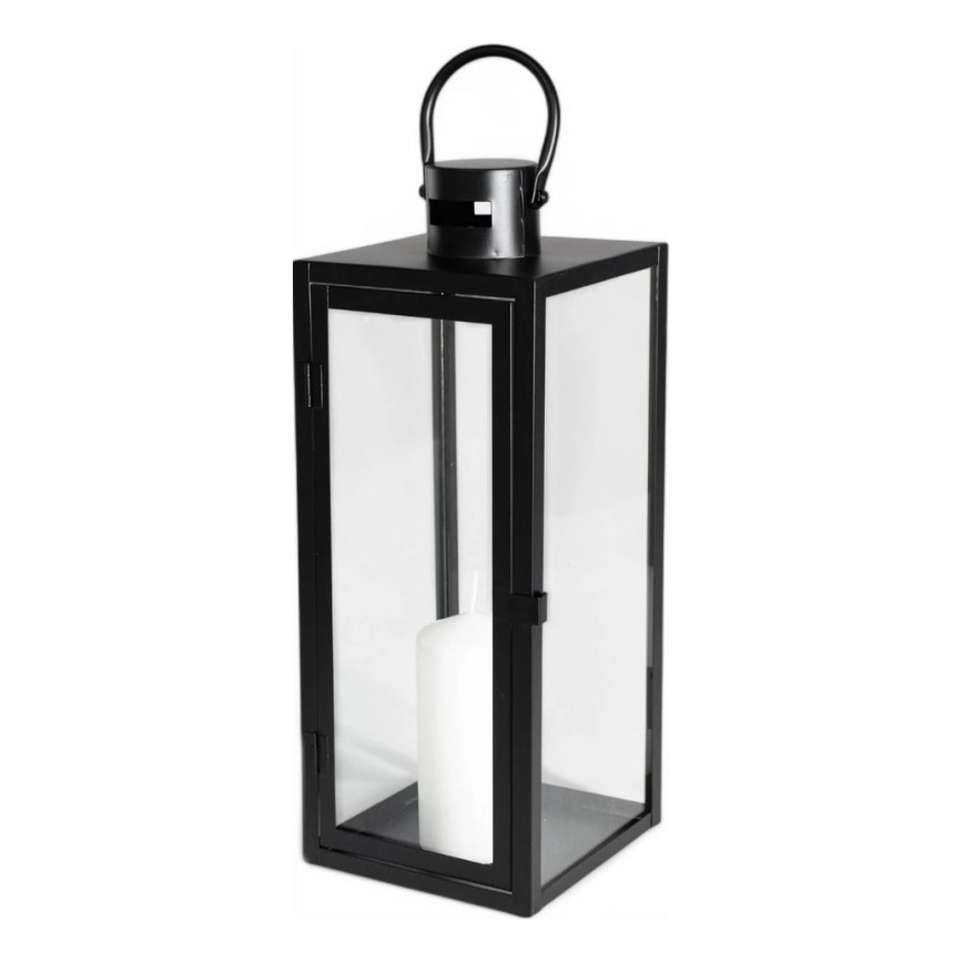 Farol decorativo negro de 63 cm