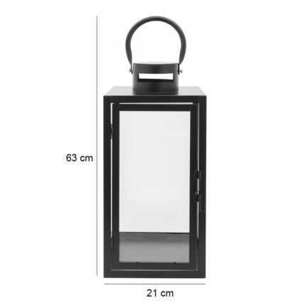 Farol decorativo negro de 63 cm