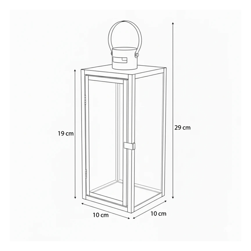 Farol decorativo TOWER, 29 cm, acabado cromado brillante