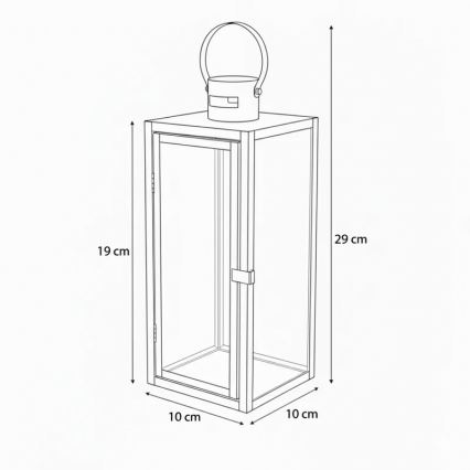 Farol decorativo TOWER 29 cm dorado