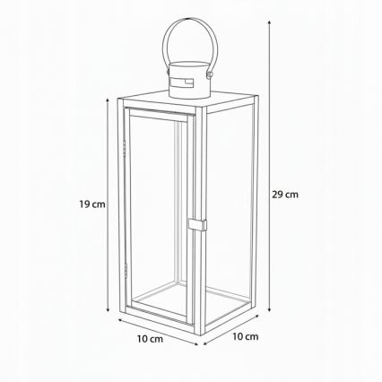 Farol decorativo TOWER 29 cm negro
