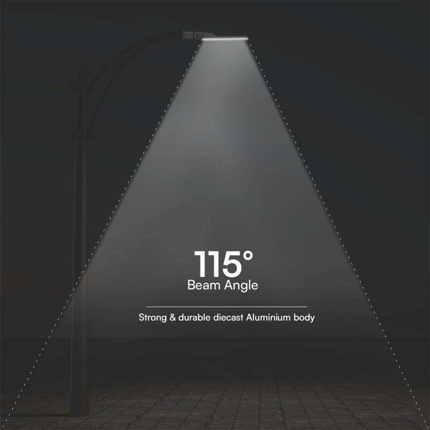 Farola LED con sensor crepuscular SAMSUNG CHIP LED/100W/230V 4000K IP65 gris