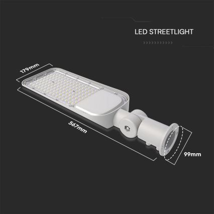 Farola LED con sensor crepuscular SAMSUNG CHIP LED/100W/230V 4000K IP65 gris