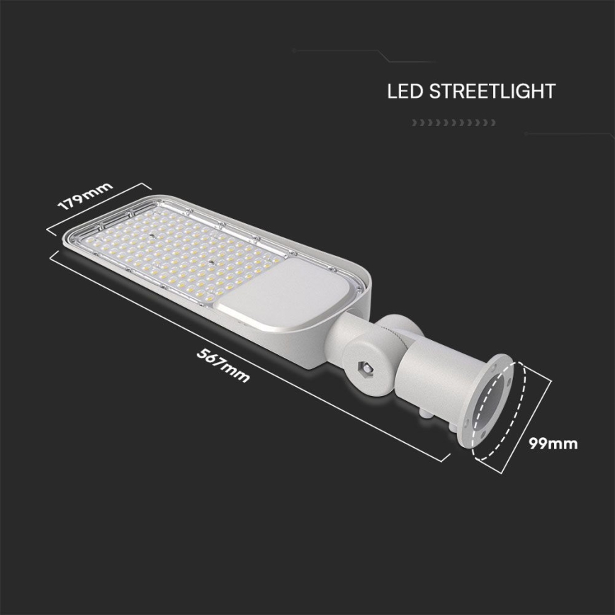 Farola LED con sensor crepuscular SAMSUNG CHIP LED/100W/230V 4000K IP65 gris
