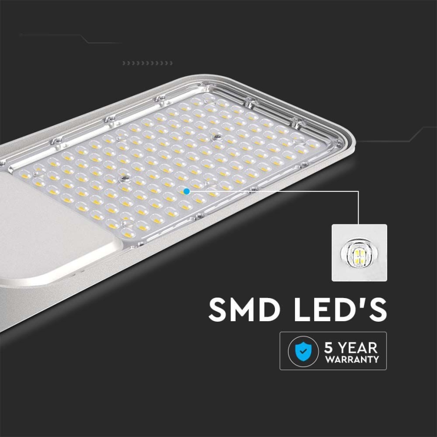 Farola LED con sensor crepuscular SAMSUNG CHIP LED/100W/230V 6500K IP65 gris