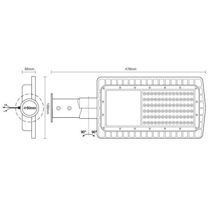 Farola LED LED/30W/230V 2700K IP65
