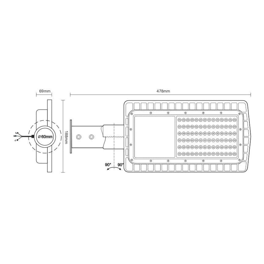 Farola LED LED/30W/230V 2700K IP65