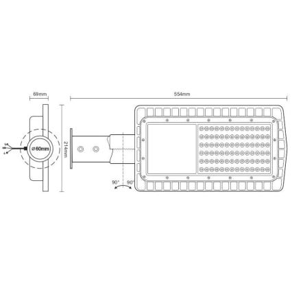 Farola LED LED/60W/230V 5000K IP65