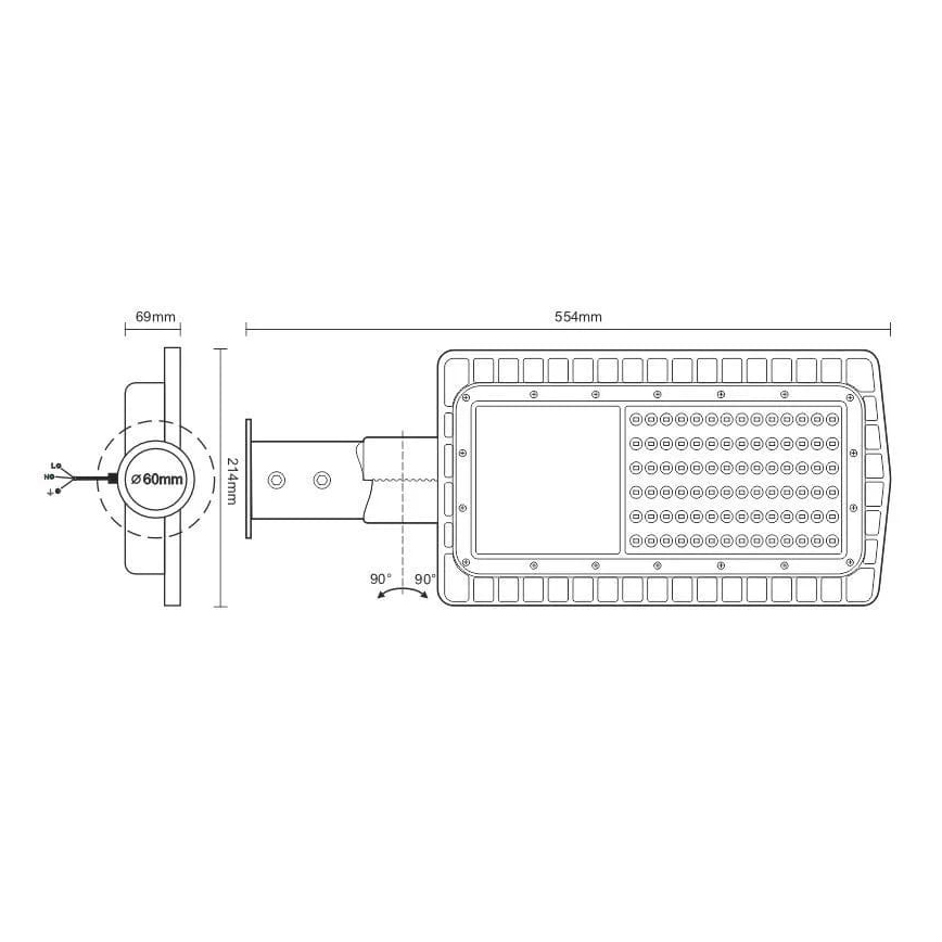 Farola LED LED/60W/230V 5000K IP65