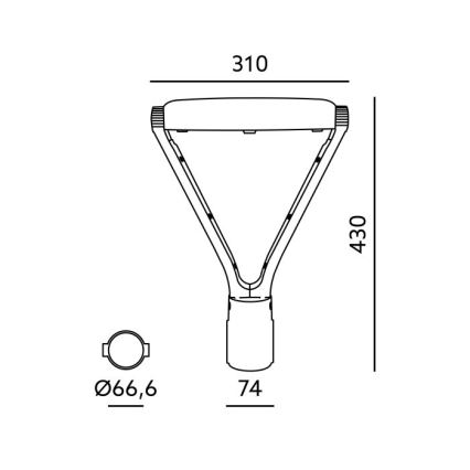 Farola LED NEXPARK LED/30/40/60W/230V 3000/4000/6500K IP66